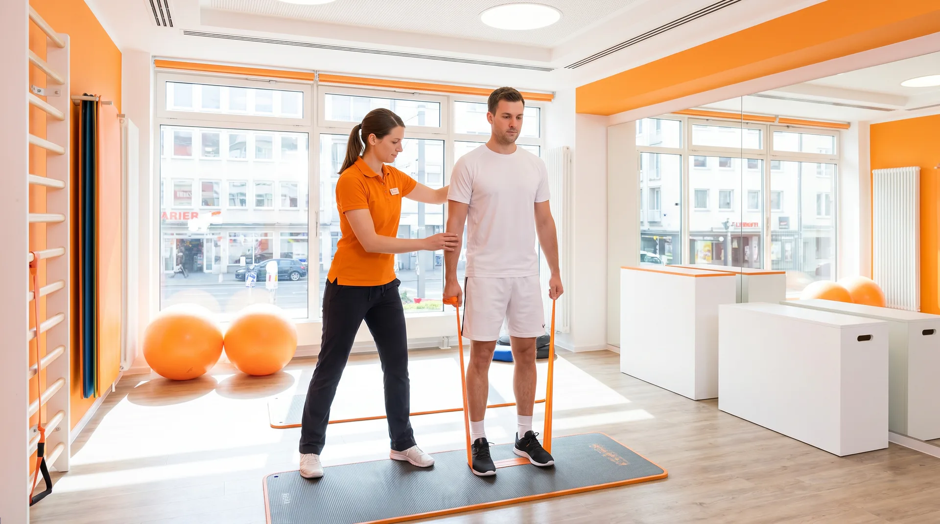 Seduta di fisioterapia e riabilitazione